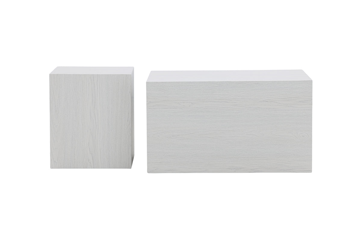 Soffbord 40 x 40 Vitputsad + Soffbord 60 x 80 Vitputsad