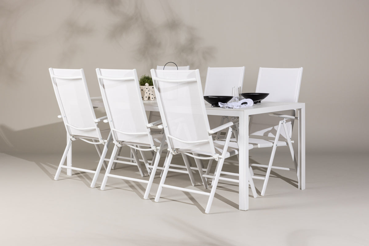 Dining Chairs 2-pack White + Rectangular Dining Table 90 x 205 White