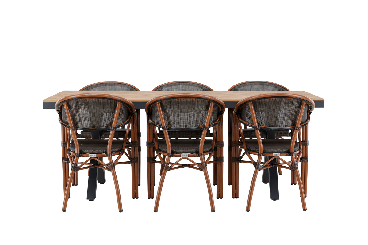 Rectangular Dining Table 100 x 200 Black + Cafe Chairs 2-pack Black