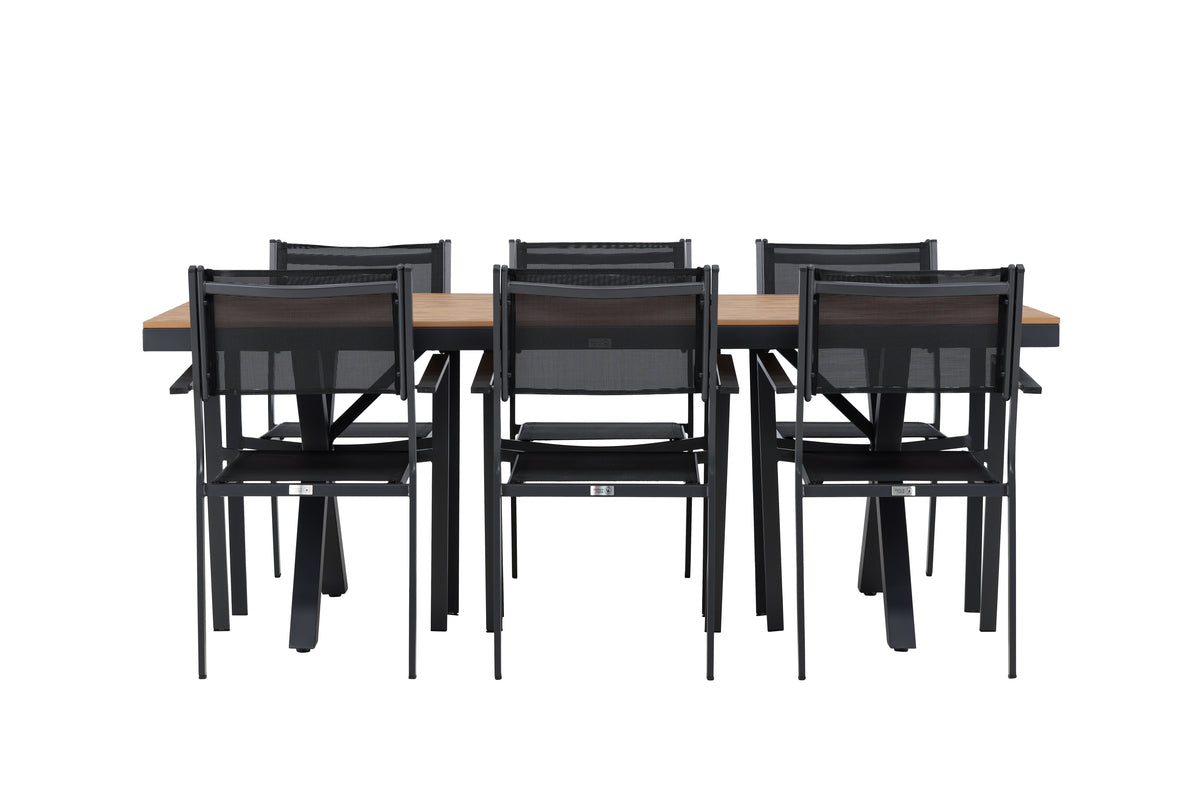 Dining Chairs 2-pack Black + Rectangular Dining Table 100 x 200 Black