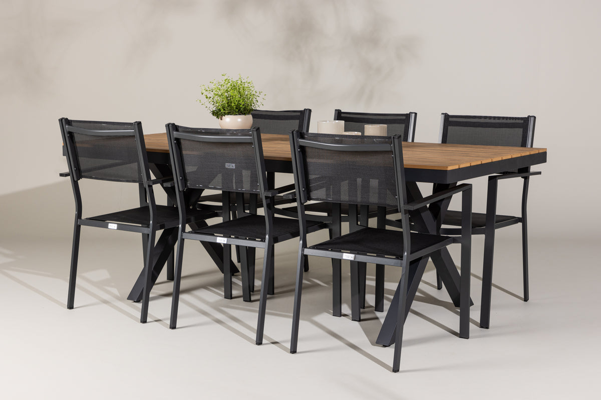 Dining Chairs 2-pack Black + Rectangular Dining Table 100 x 200 Black