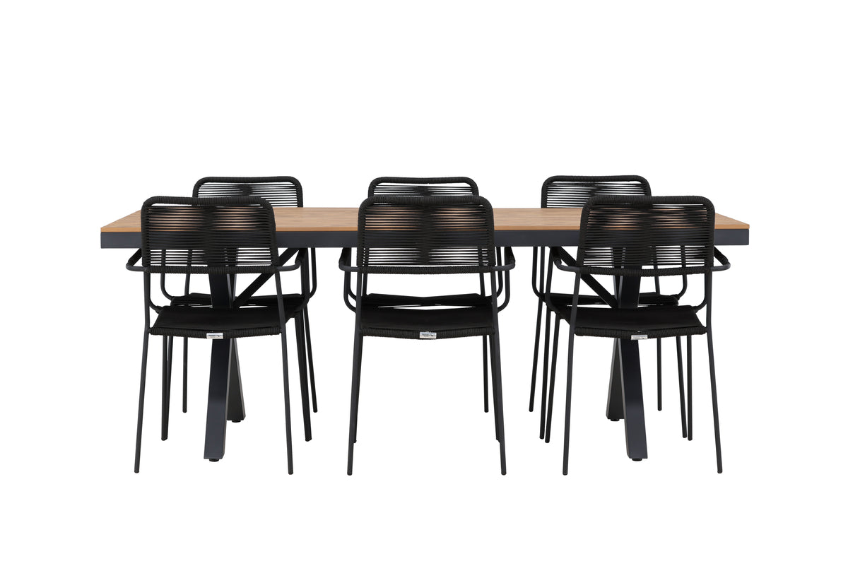Dining Chairs 2-pack Black + Rectangular Dining Table 100 x 200 Black