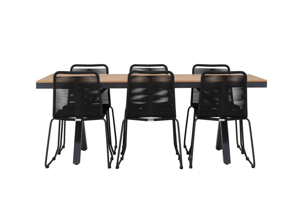 Dining Chairs 2-pack Black + Rectangular Dining Table 100 x 200 Black