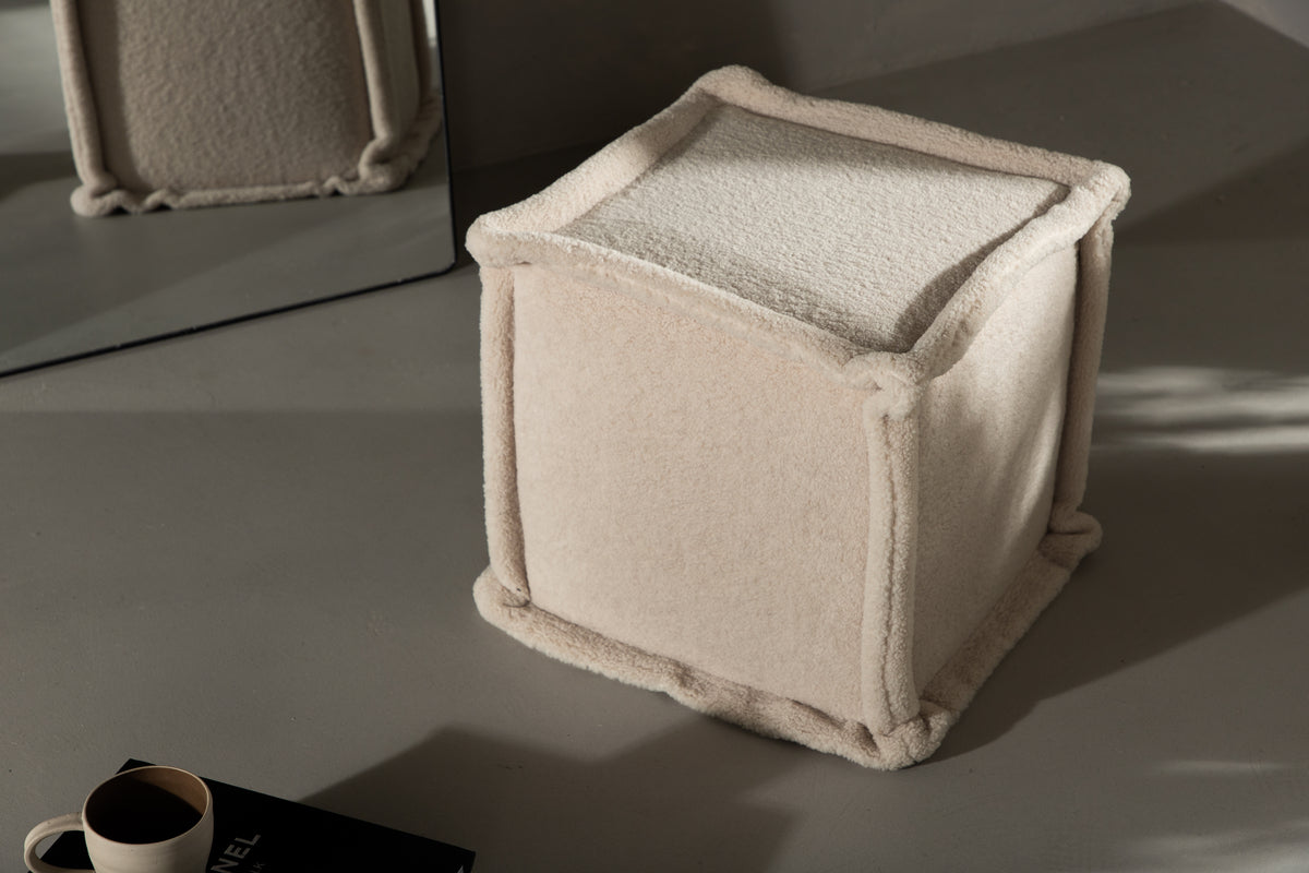 Castine Pouf 40 x 38 x 40 White