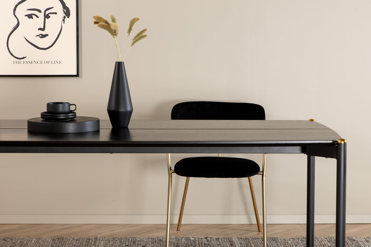 Pelle Rectangular Dining Table 190 x 90 Black