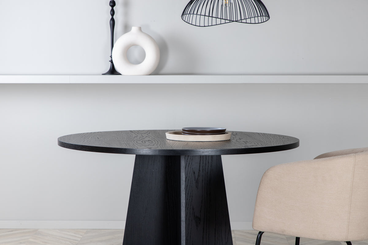 Bootcut Round Dining Table ⌀110 Black