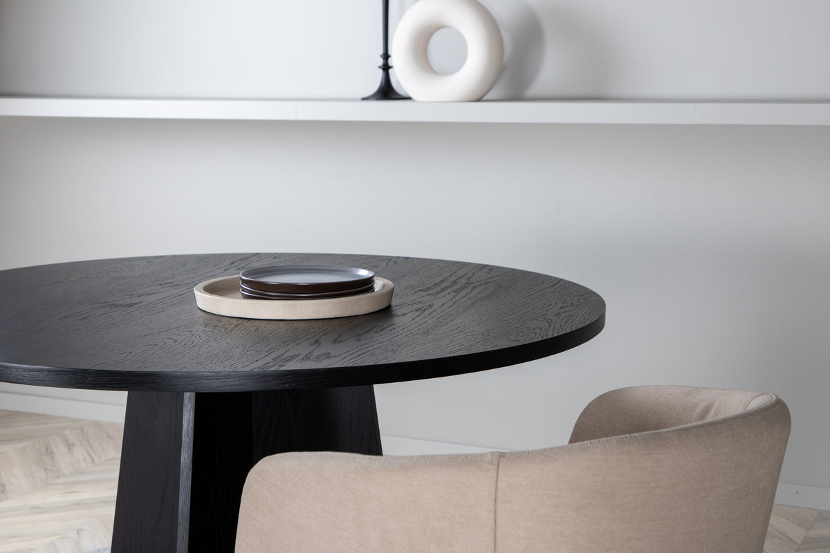 Bootcut Round Dining Table ⌀110 Black
