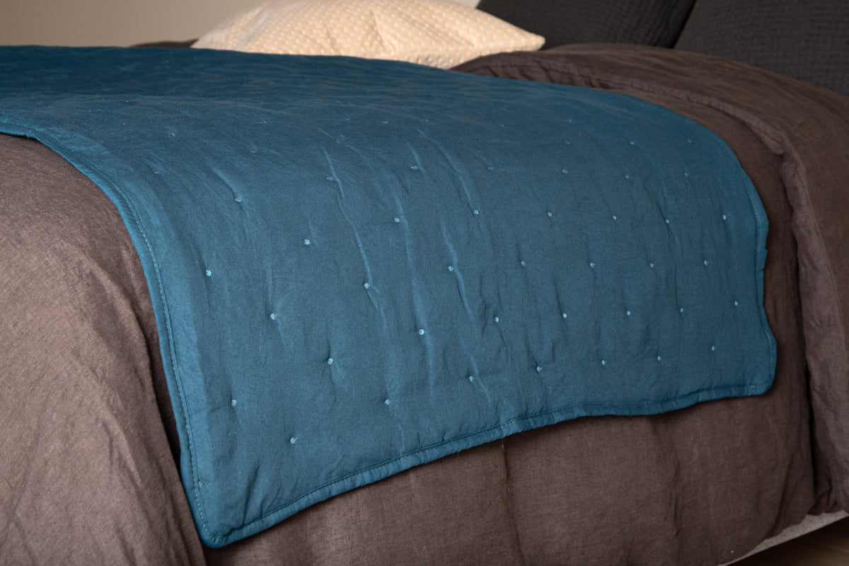 Sally Bedspread 80 x 260 Aqua