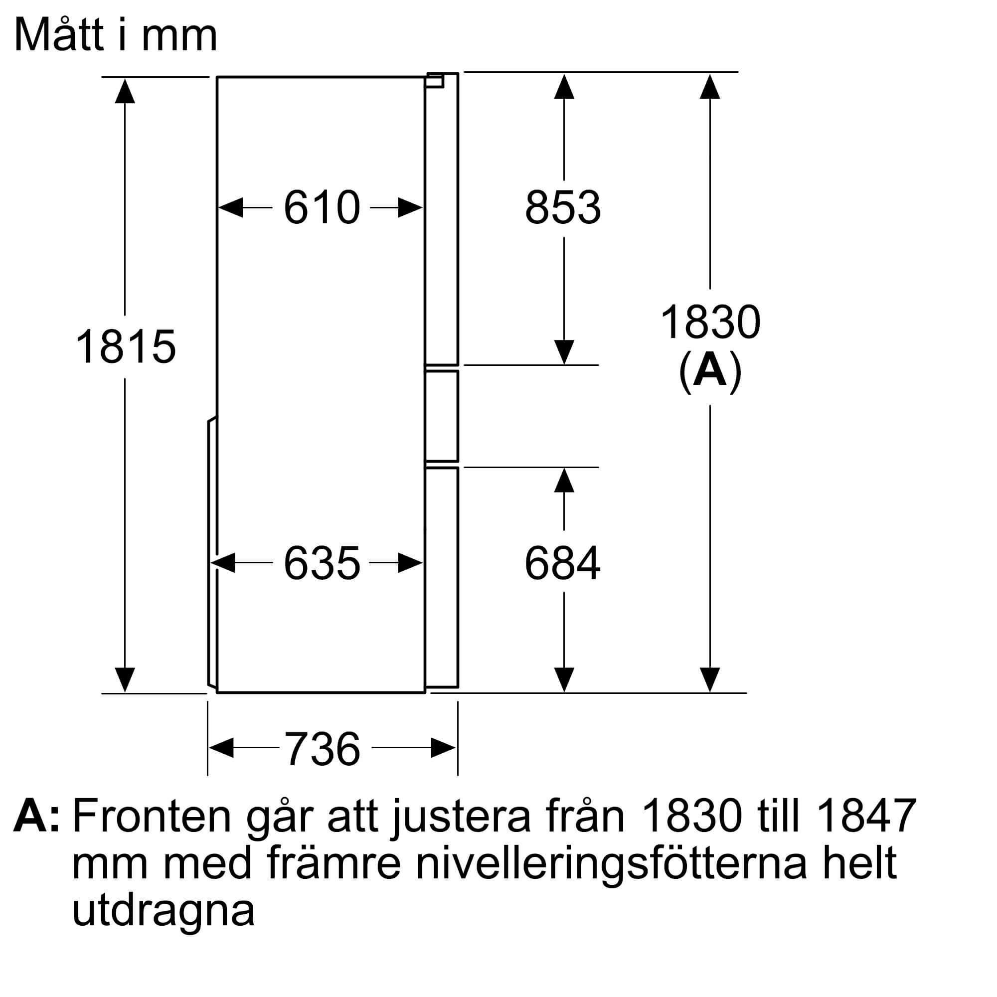 iQ700, Kyl/frys med french door, glasdörrar , 183 x 90.5 cm, Svart