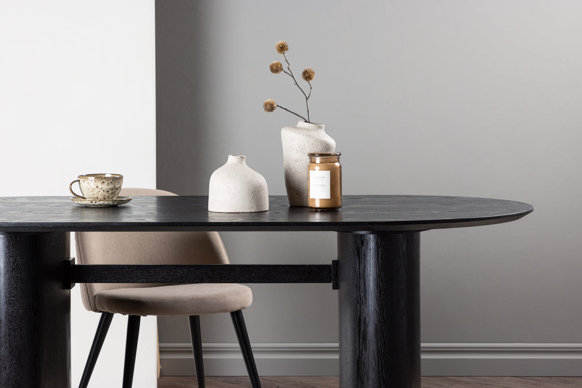 Isolde Oval Dining Table 180 x 90 Black