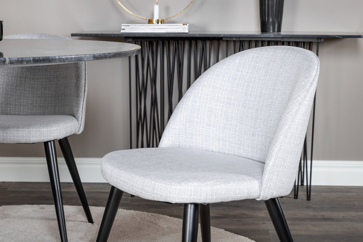 Velvet Dining Chair 2-pack Grey