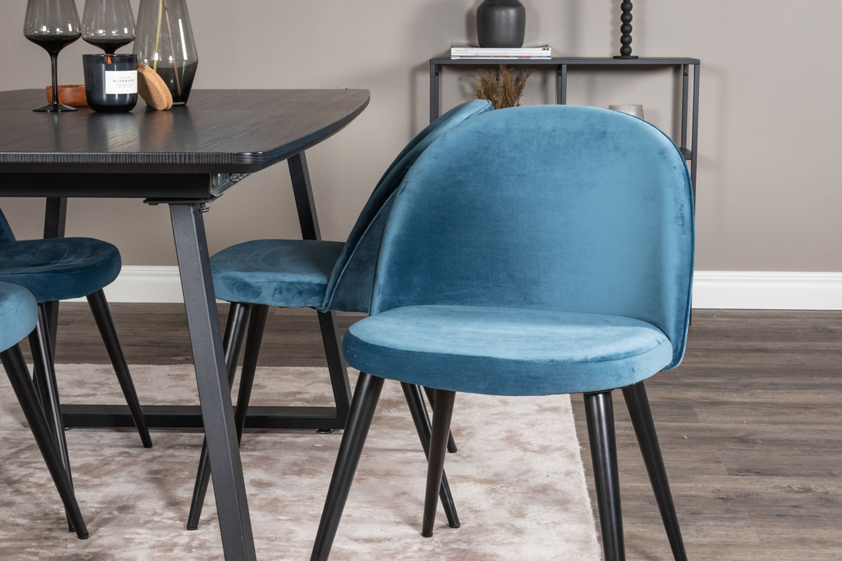 Velvet Dining Chair 2-pack Blue