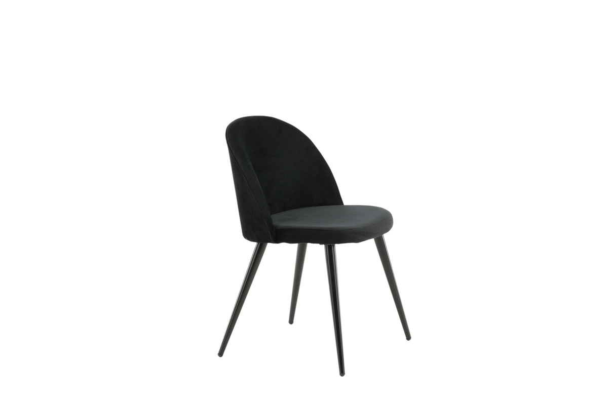 Velvet Dining Chair 2-pack Black