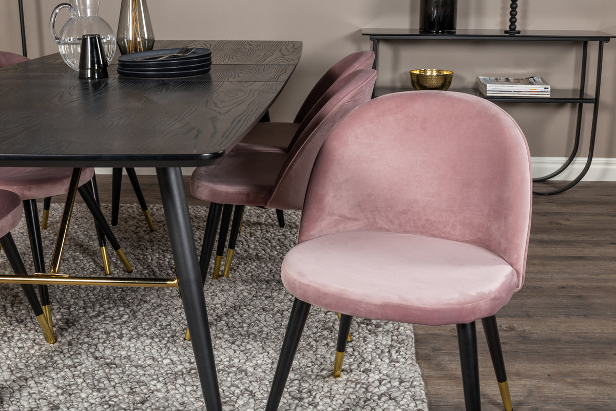 Velvet Dining Chair 2-pack Dusty Pink