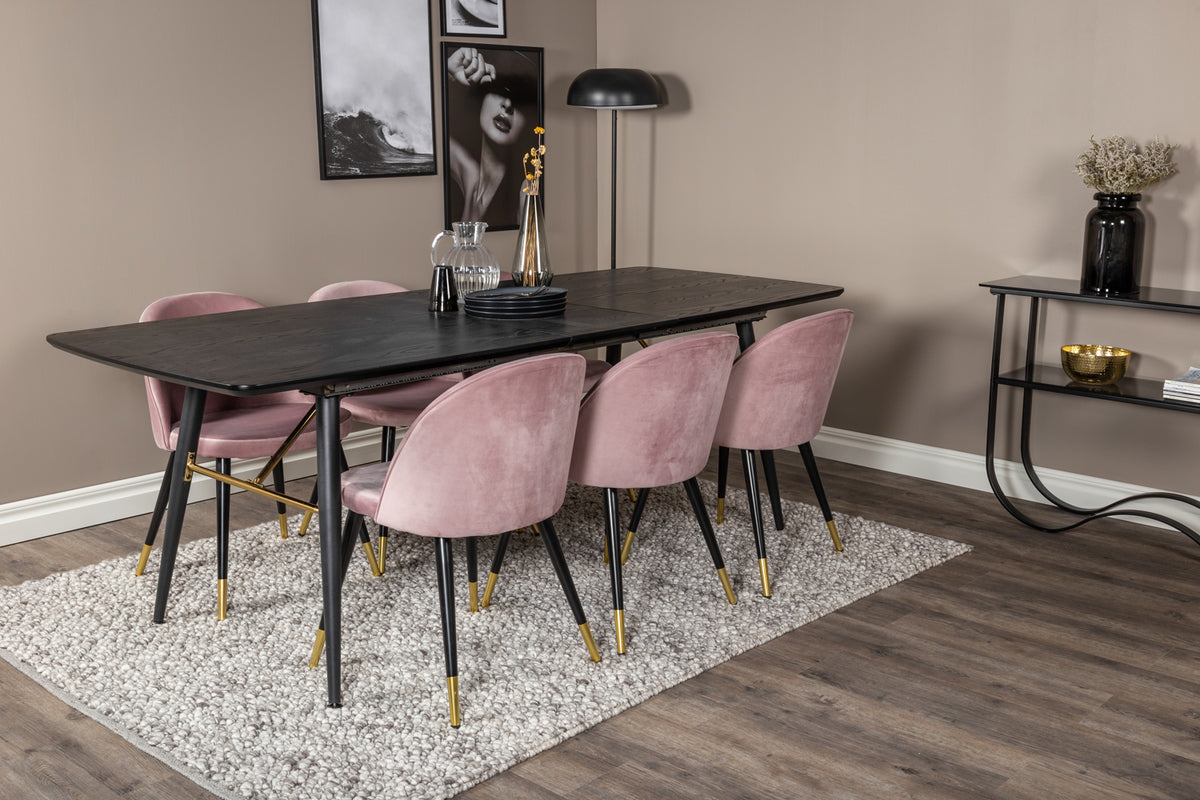 Velvet Dining Chair 2-pack Dusty Pink