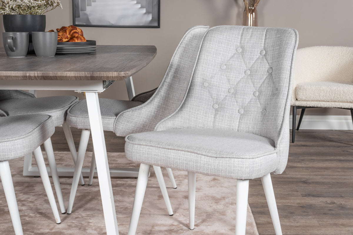 Velvet Deluxe Dining Chair 2-pack Light Grey