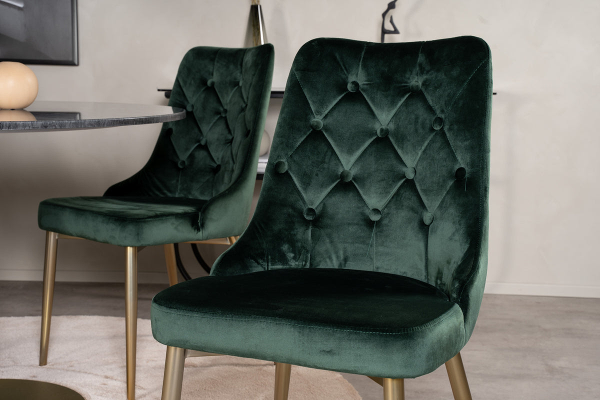 Velvet Deluxe Dining Chair 2-pack Green