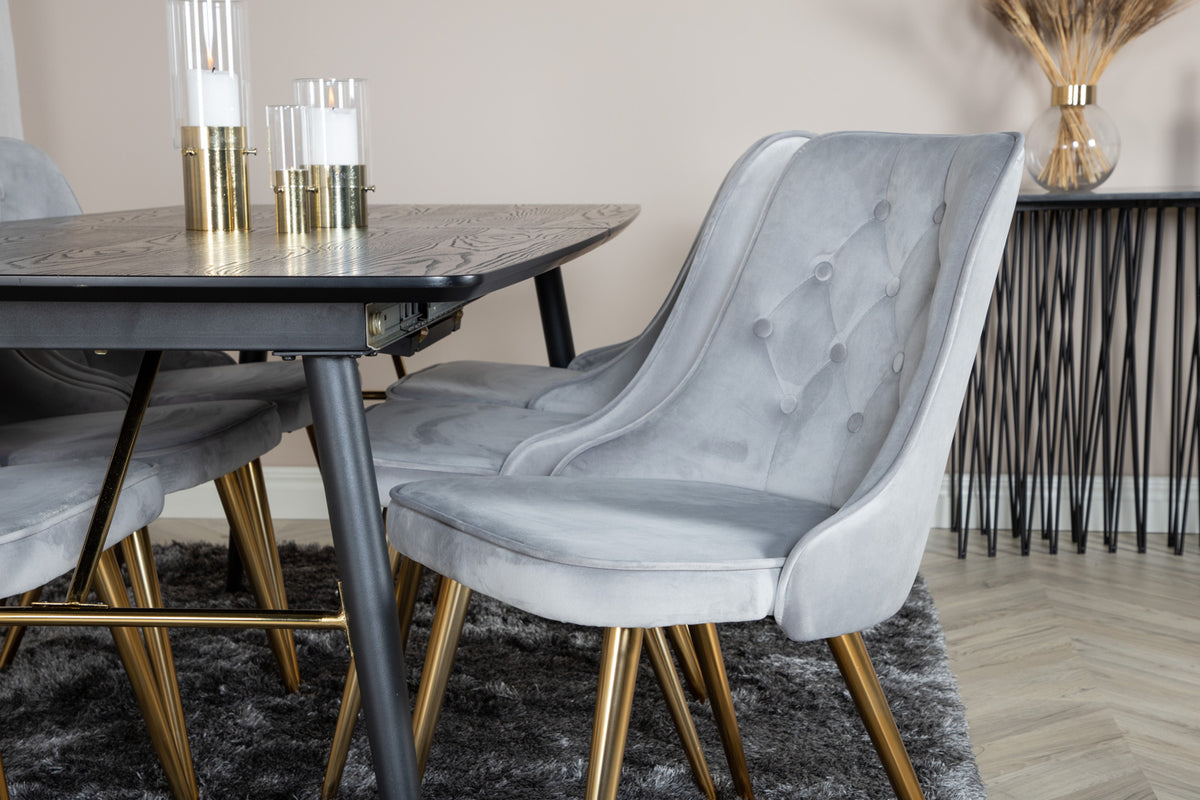 Velvet Deluxe Dining Chair 2-pack Grey