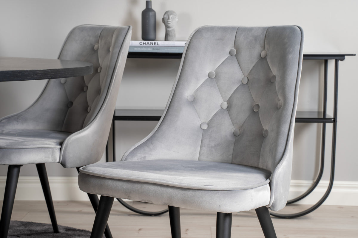 Velvet Deluxe Dining Chair 2-pack Light Grey