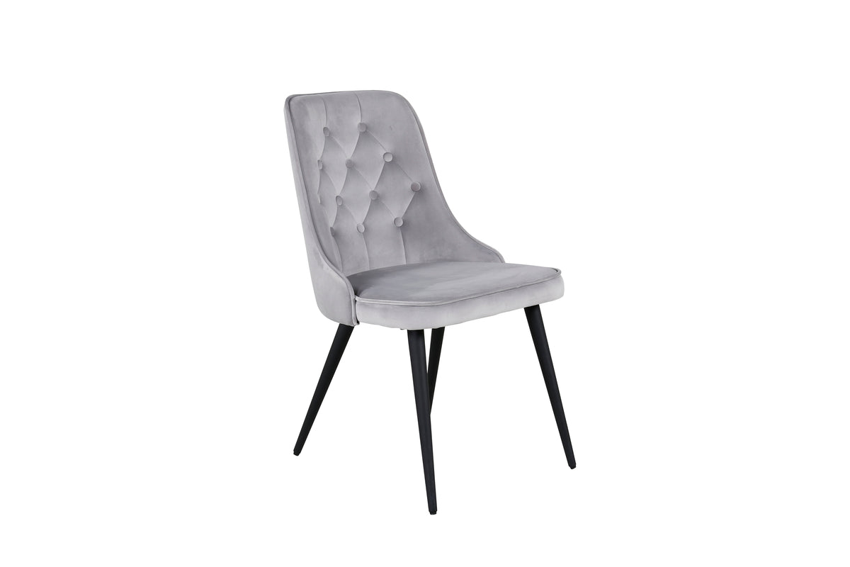 Velvet Deluxe Dining Chair 2-pack Light Grey