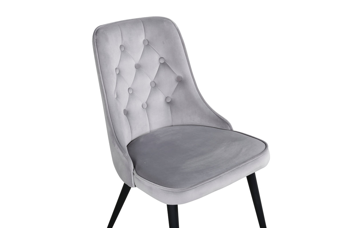 Velvet Deluxe Dining Chair 2-pack Light Grey