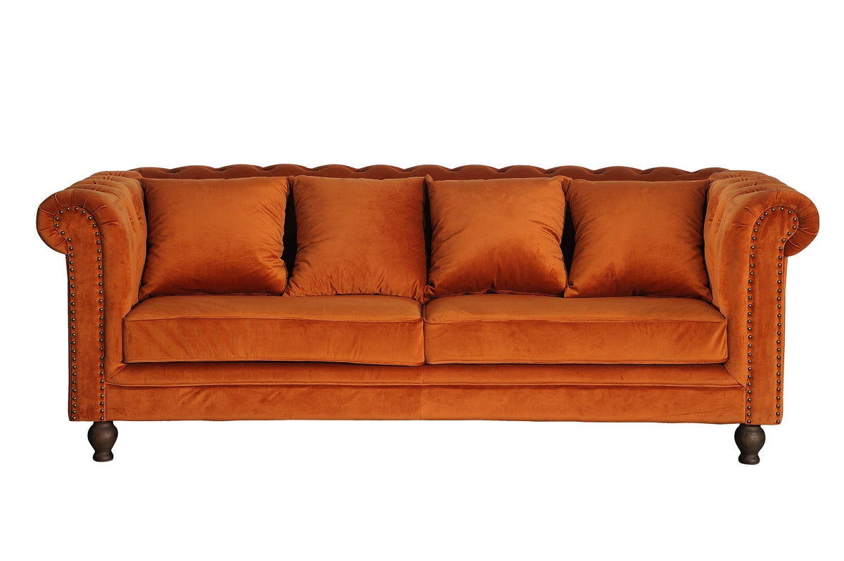 3-sits soffor Rostig orange