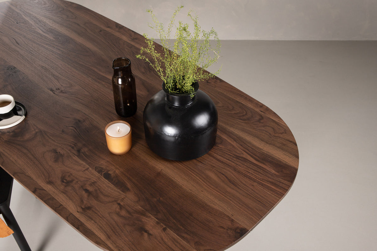 Sanford Oval Dining Table 180 x 90 Dark Brown