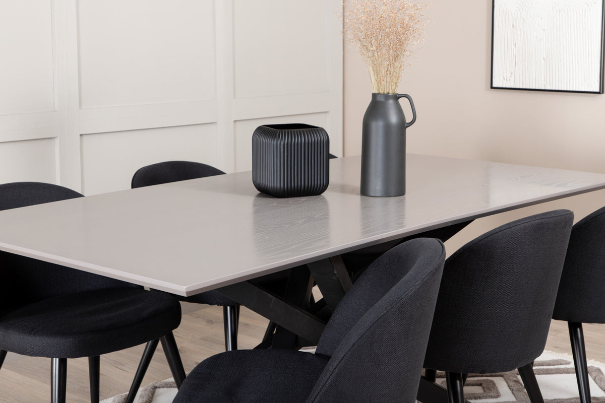 Piazza Rectangular Dining Table 180 x 90 Black