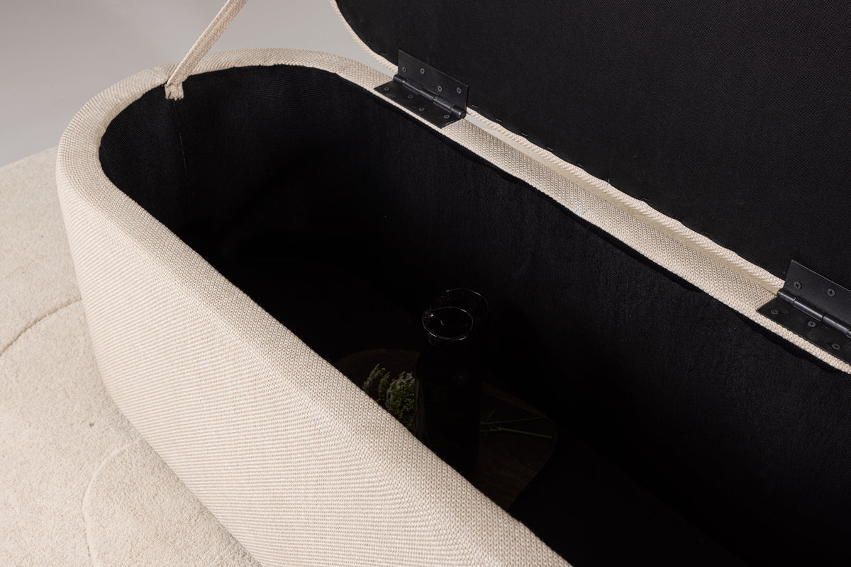 Potenza Ottoman 130 x 47 x 50 Offwhite