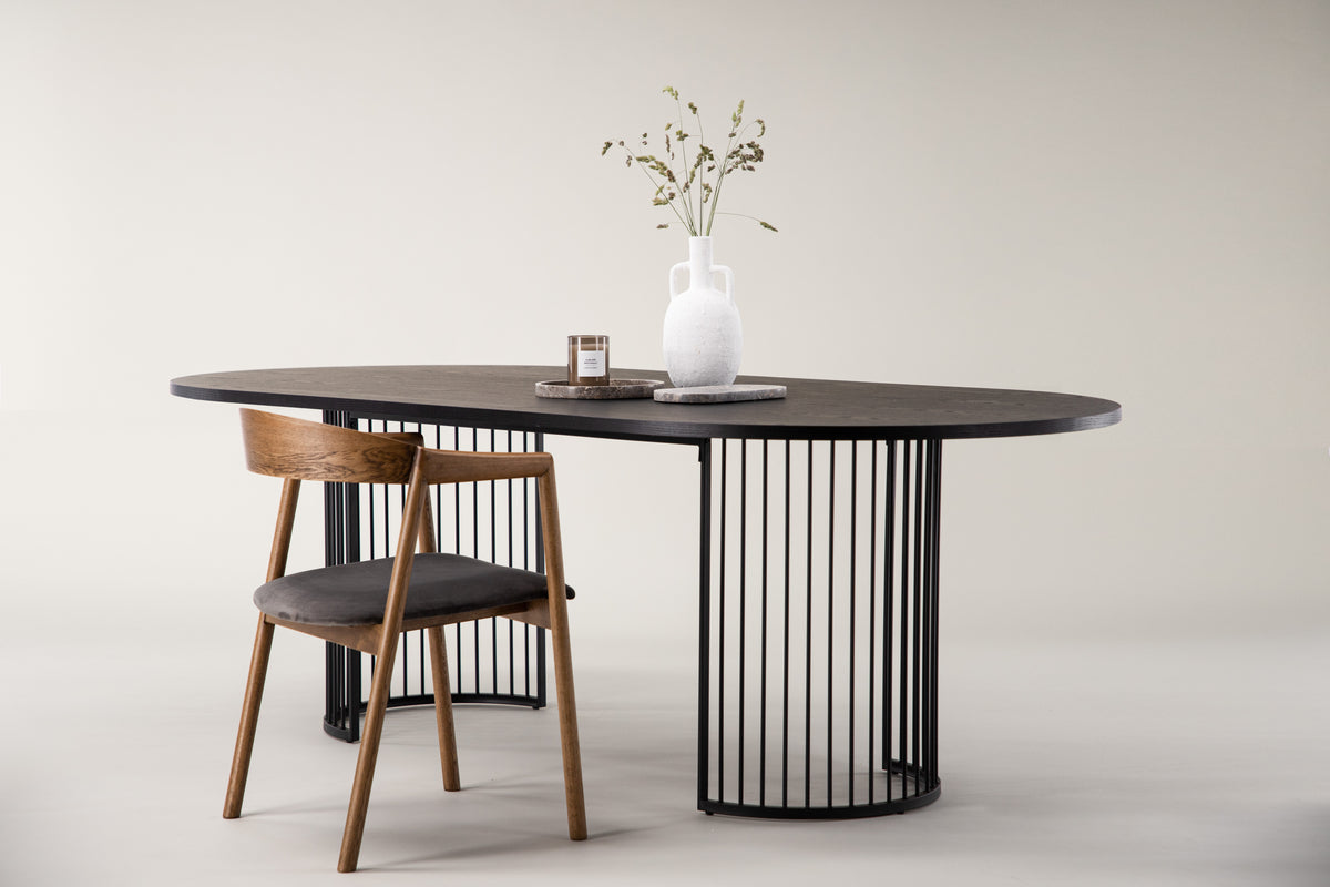 Hamneskär Oval Dining Table 220 x 110 Black