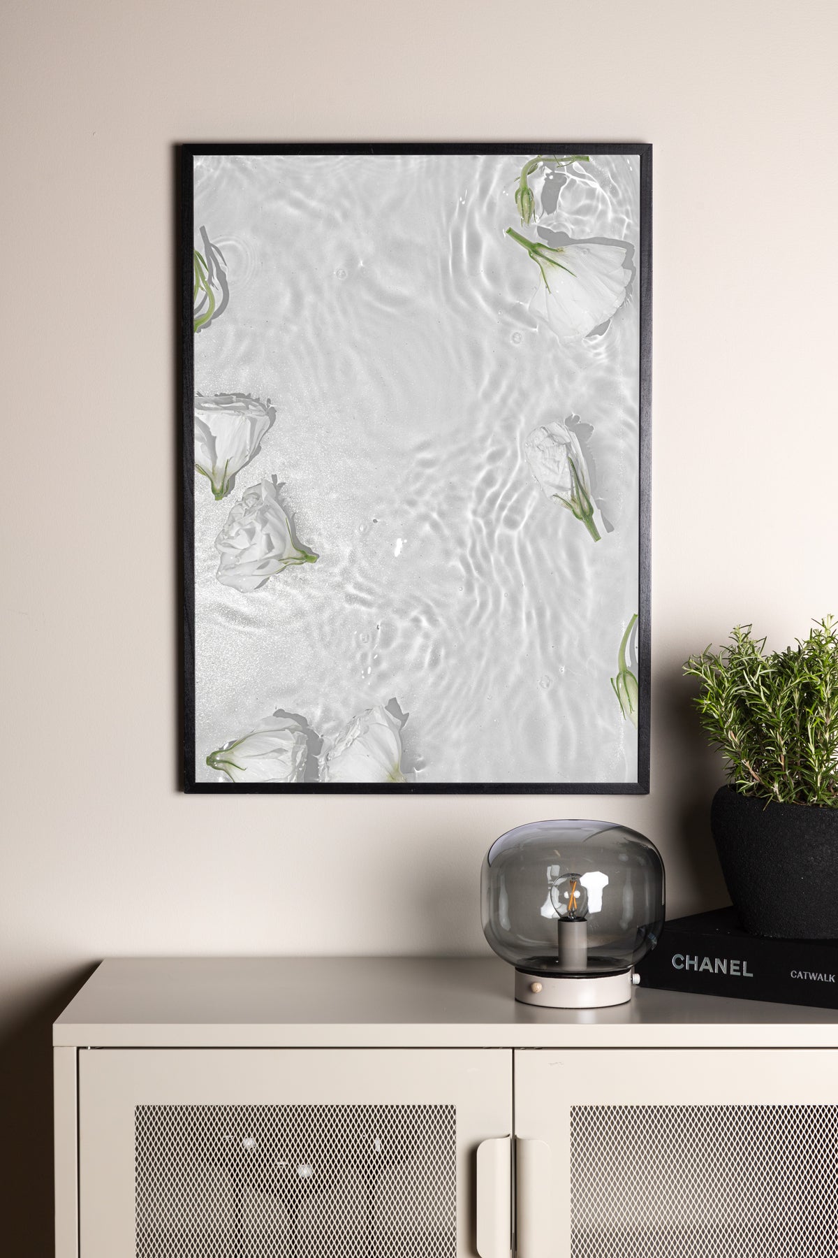 White Roses Poster White