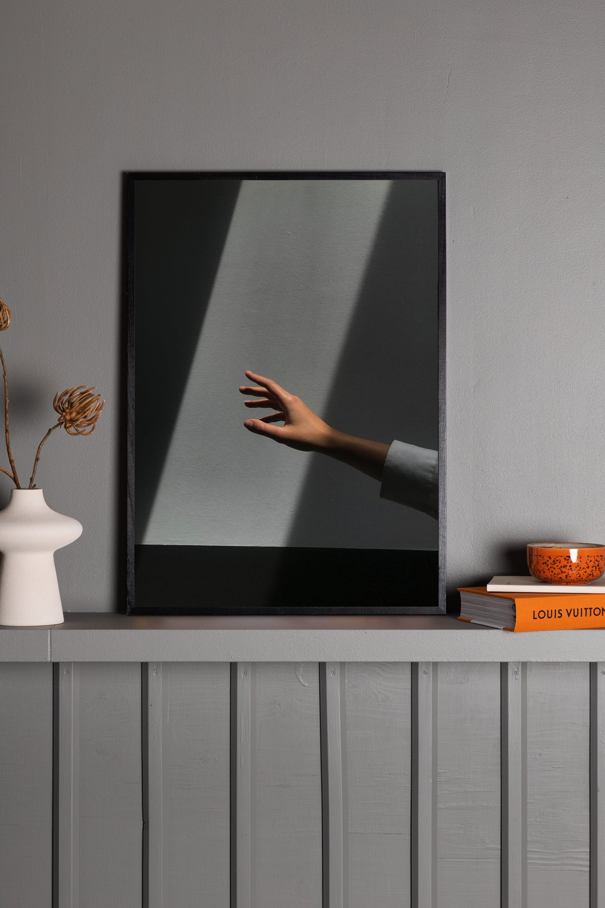 Reaching Hand Poster Grey