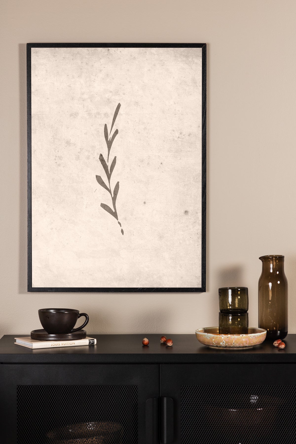Autumn leaf Poster Beige