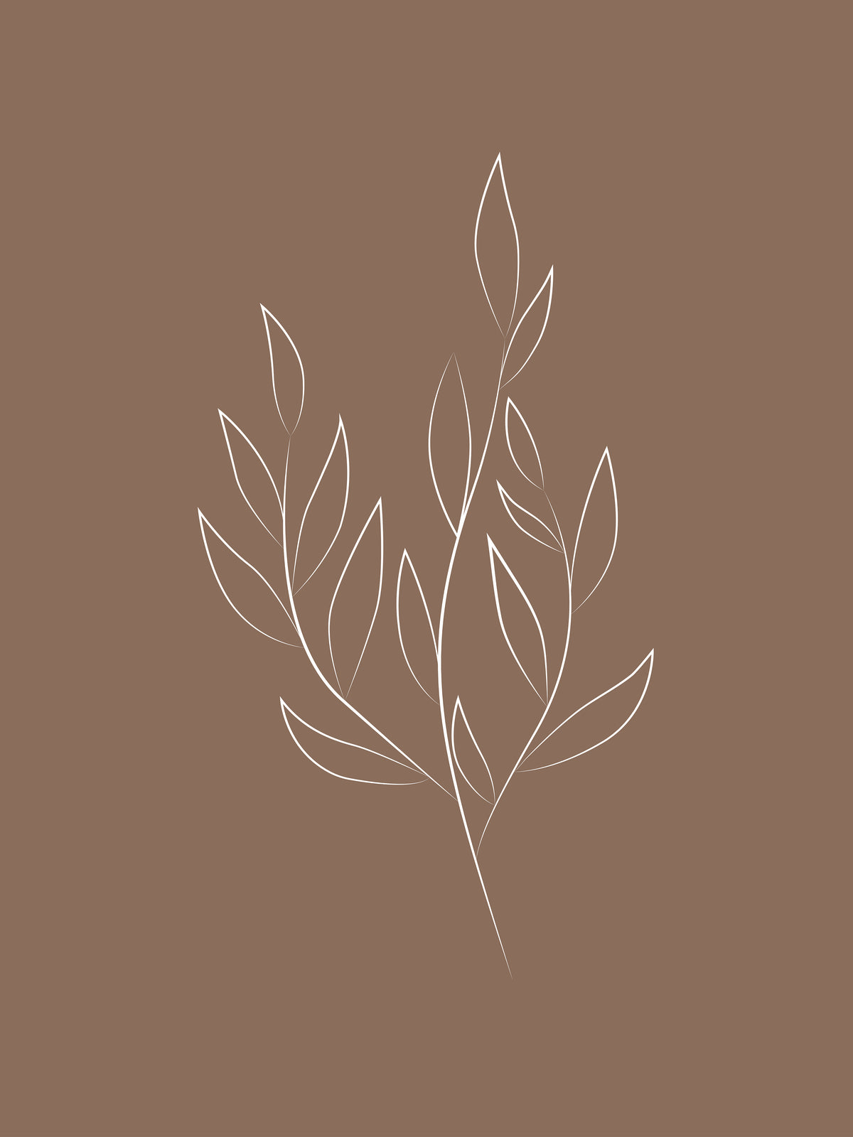 Drawed leaf Poster Brown