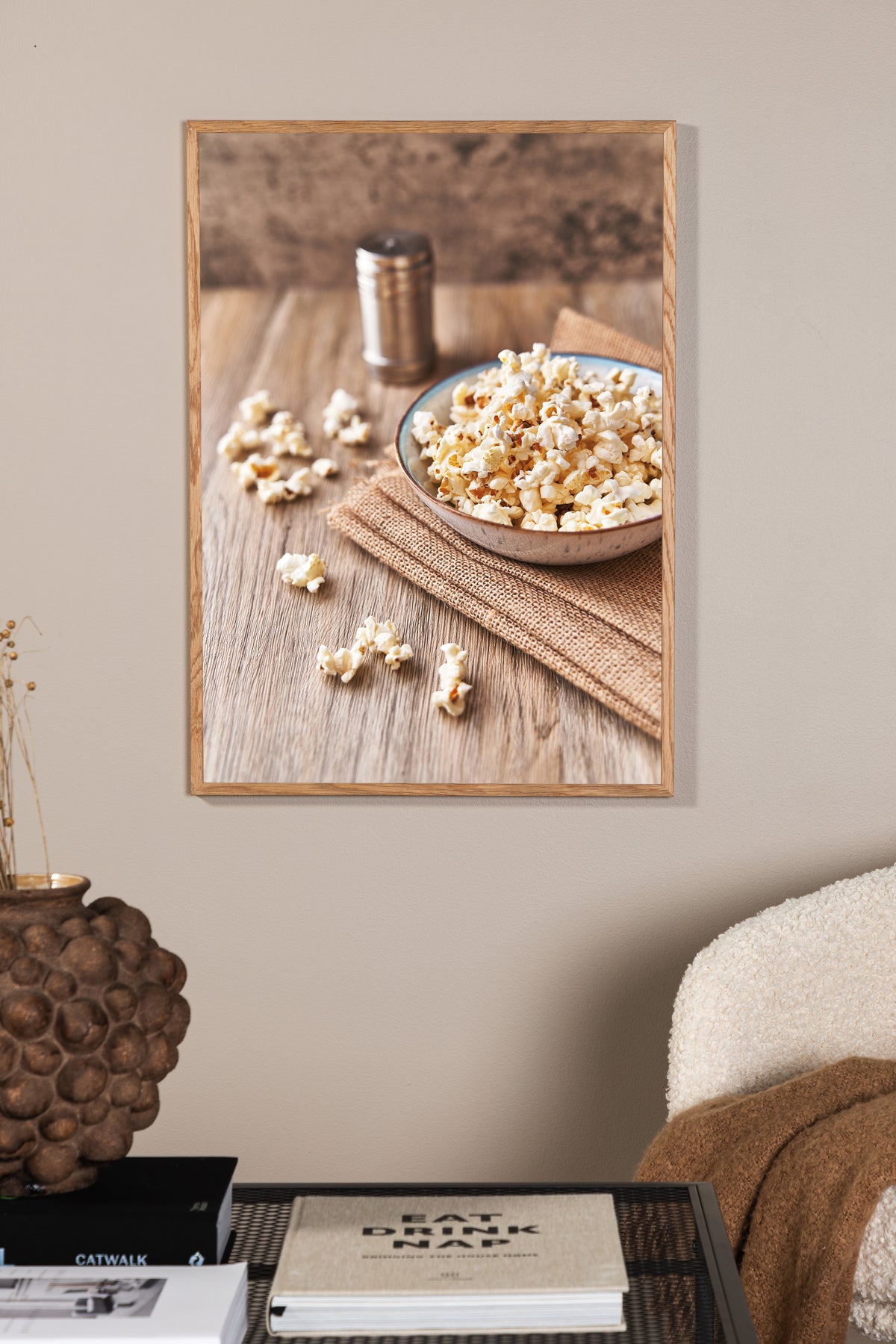 Popcorn Poster Beige