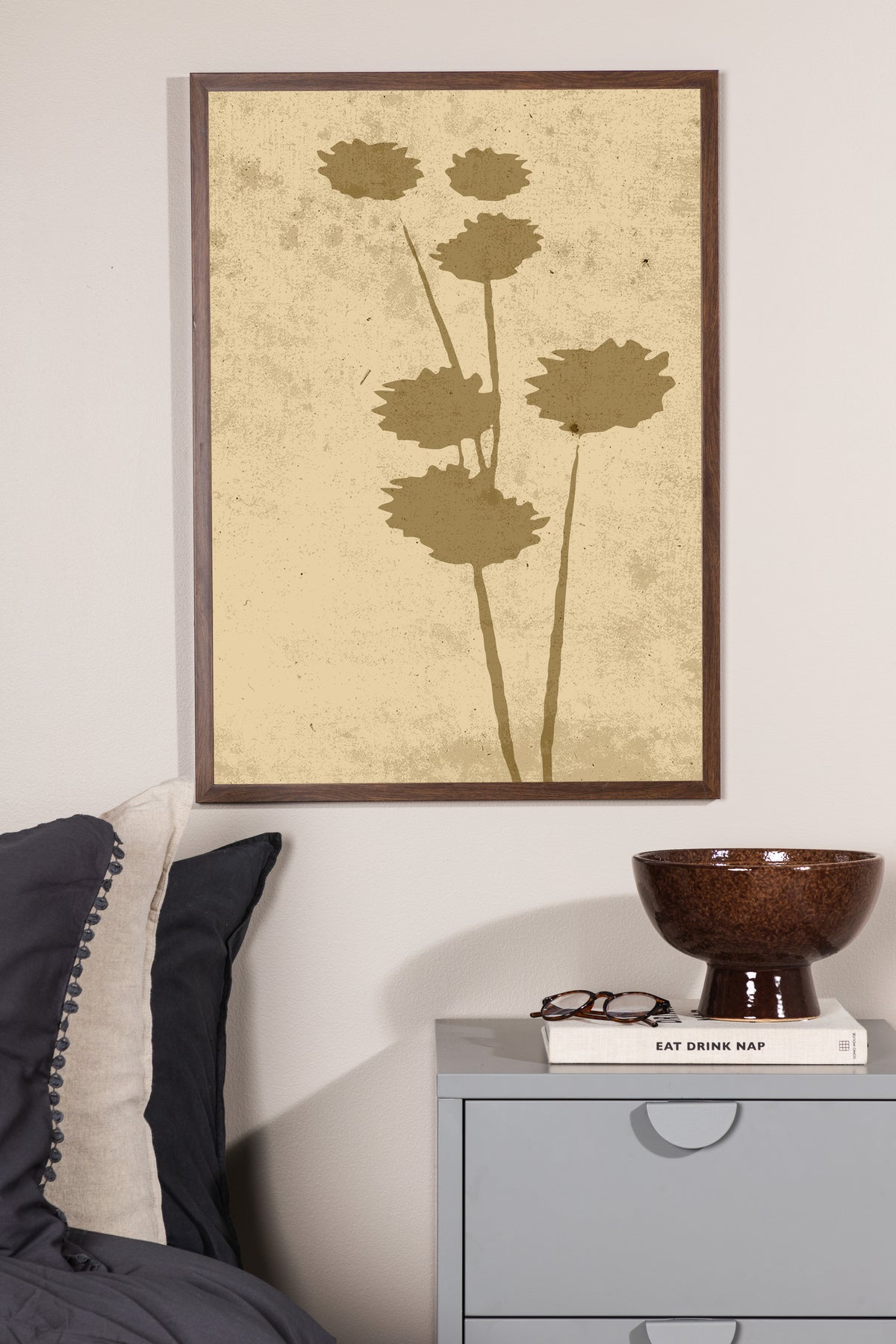 Flower art Poster Beige