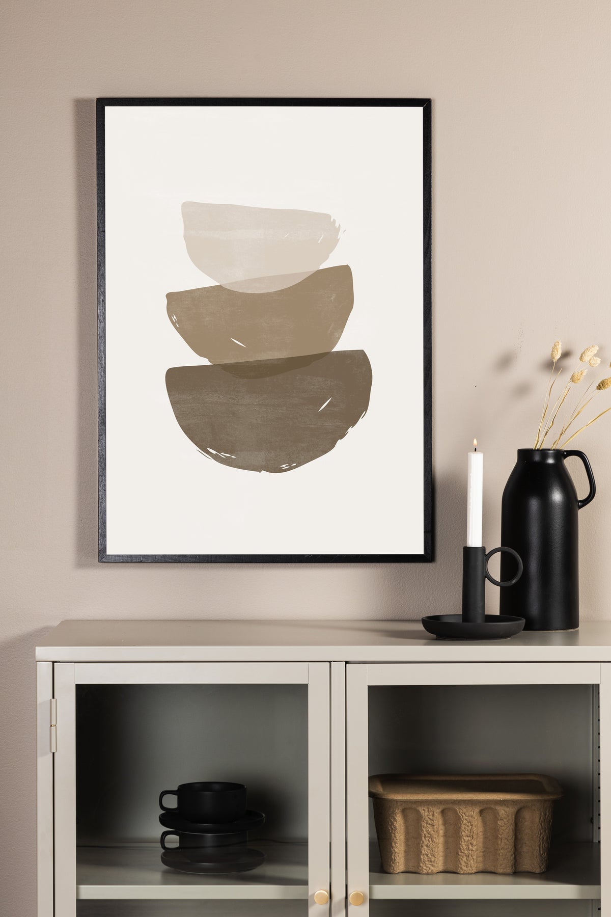 Brush strokes Poster Beige