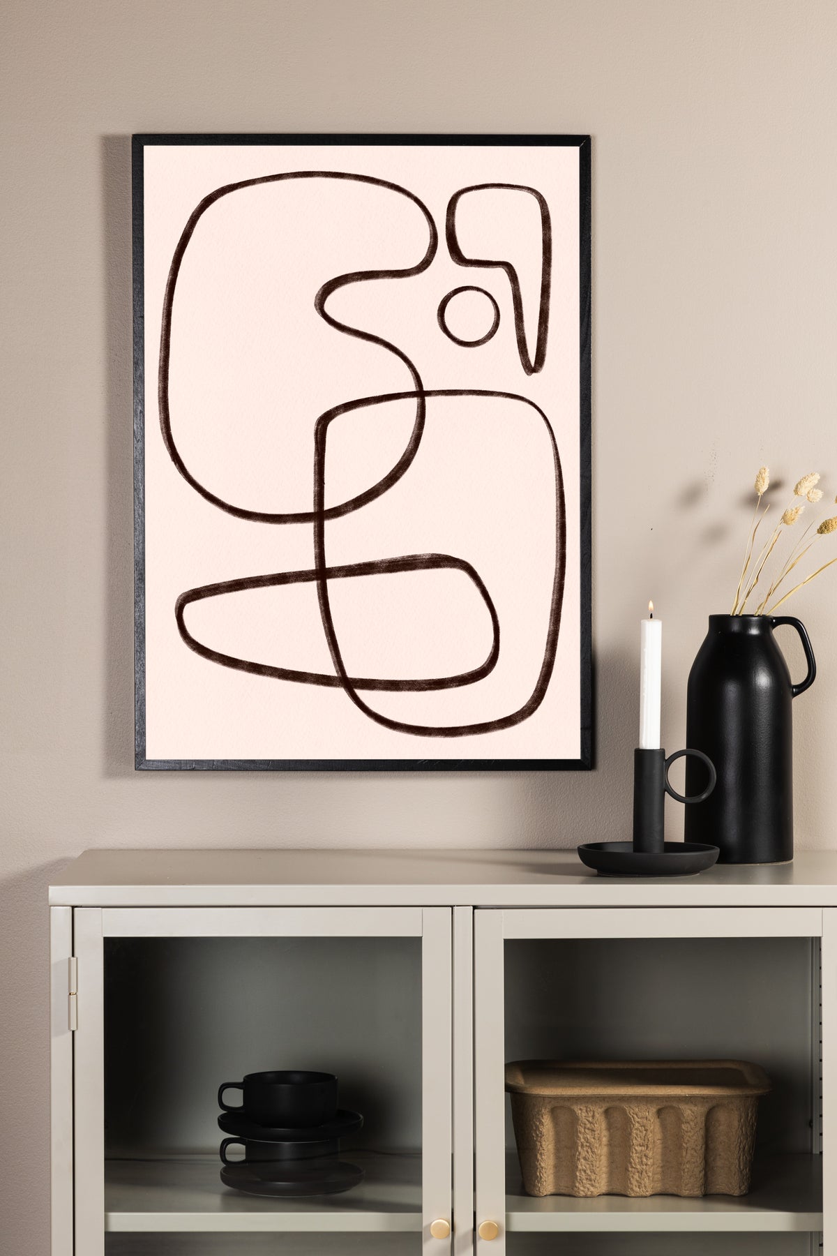 Line art Poster White