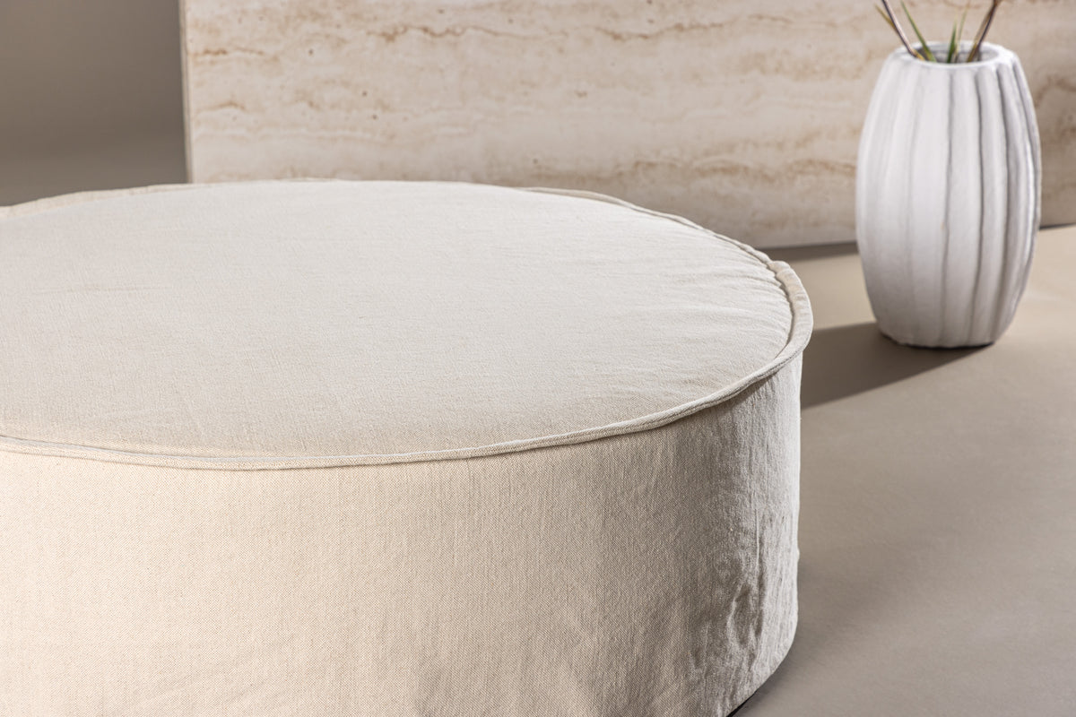 Vindö Ottoman ø101 ⌀101 Beige