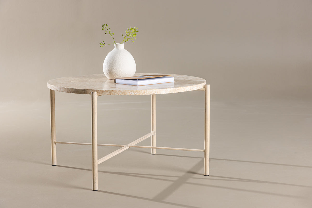 Soffbord Ø70 Beige