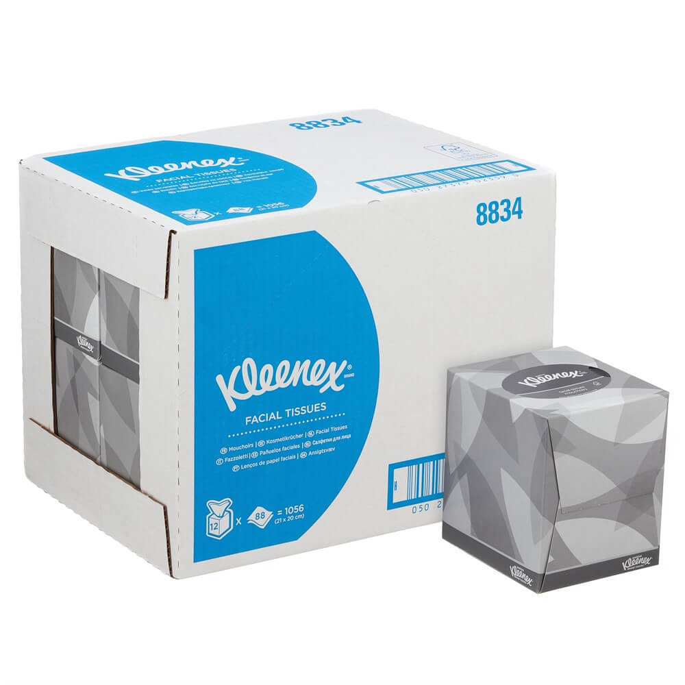 Ansiktsservett Kleenex i kub vita 12 kuber/fp