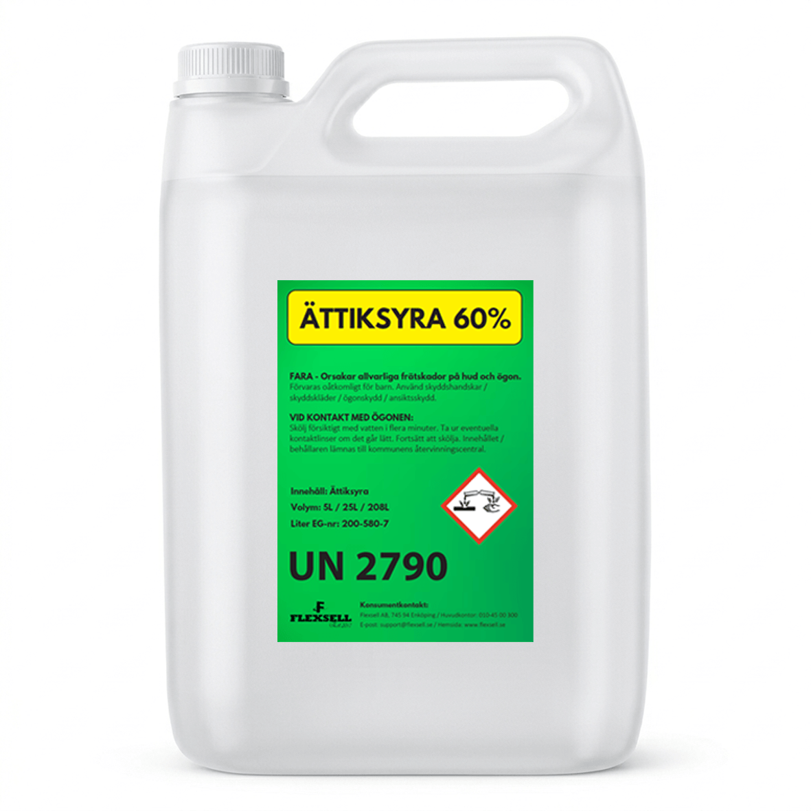 Acetic acid 60% 5L - Flexsell