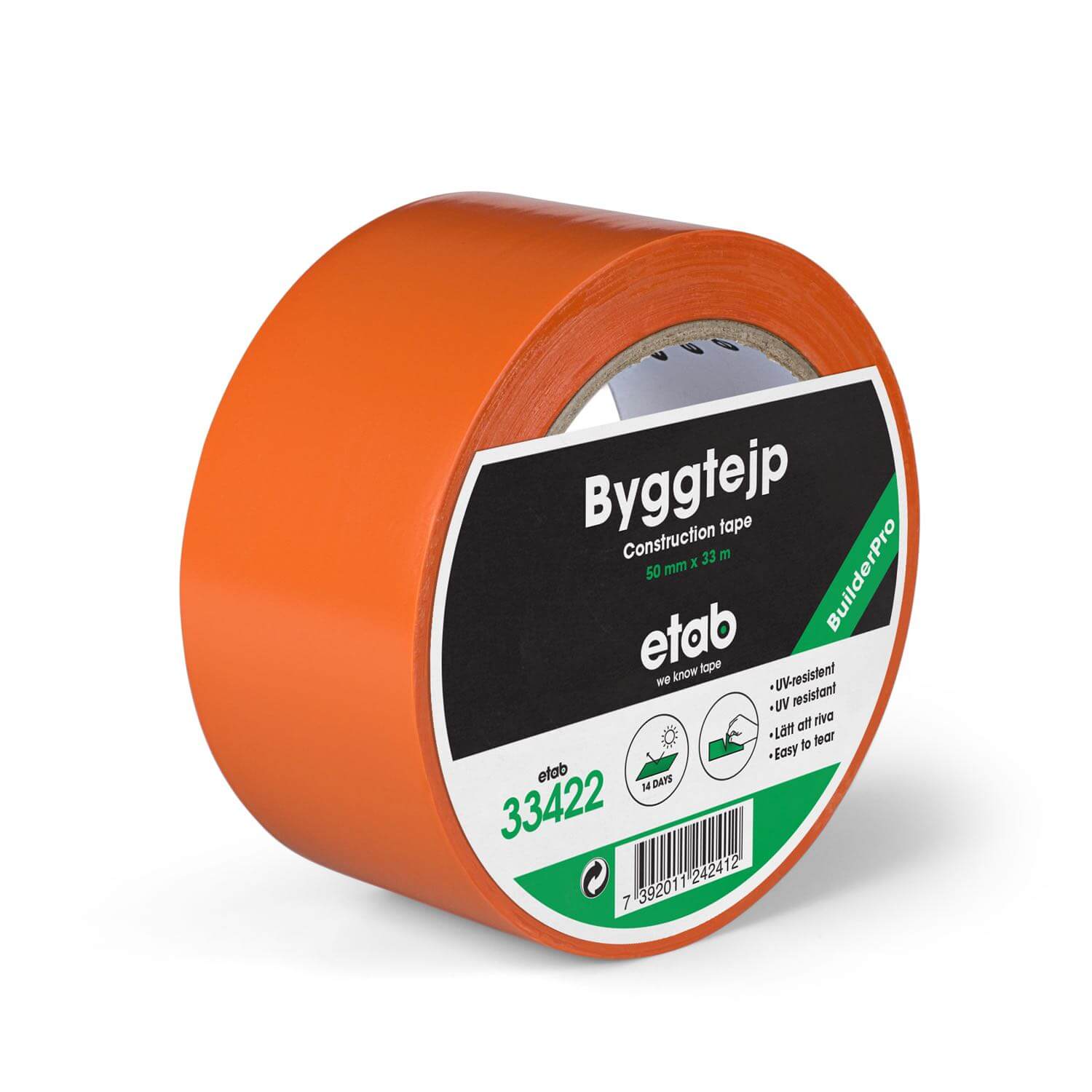 Byggtejp ‘BuilderPro’ 50mm x 33m 36st/fp