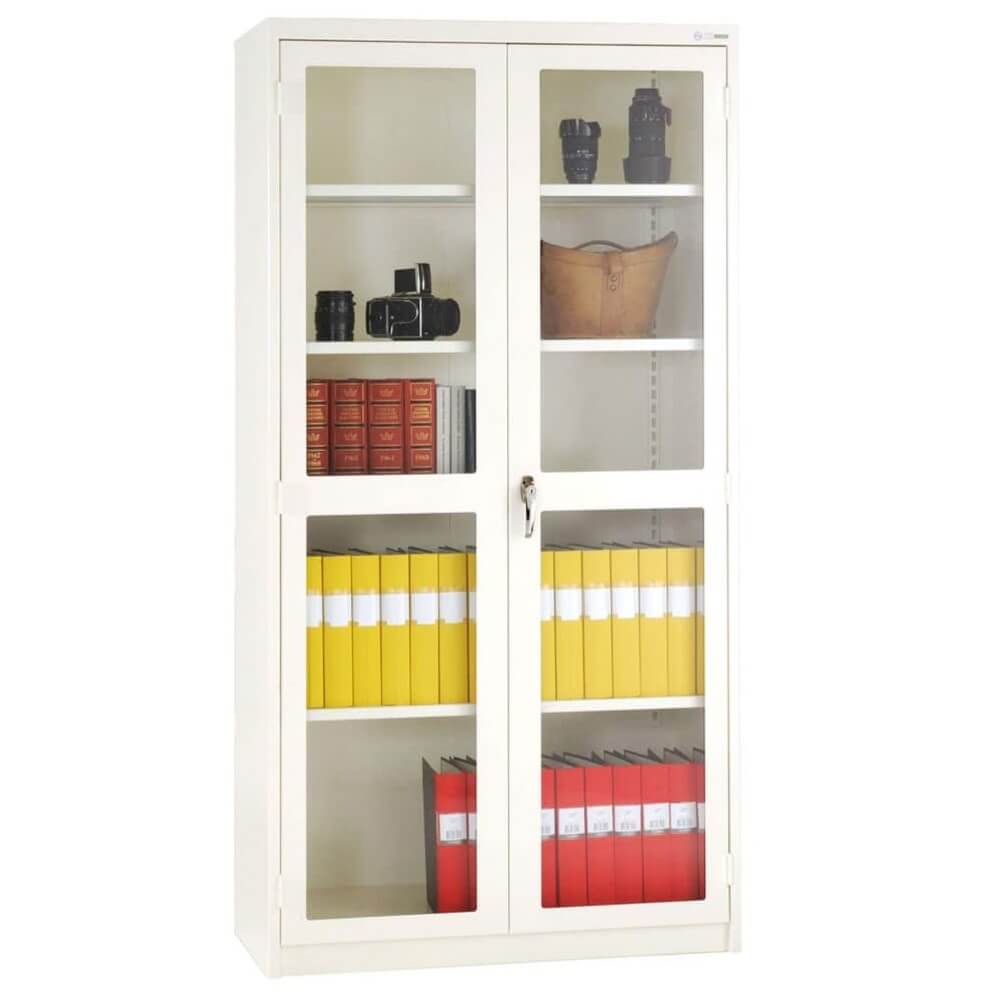 Storage cabinet with tempered glass 84AG
