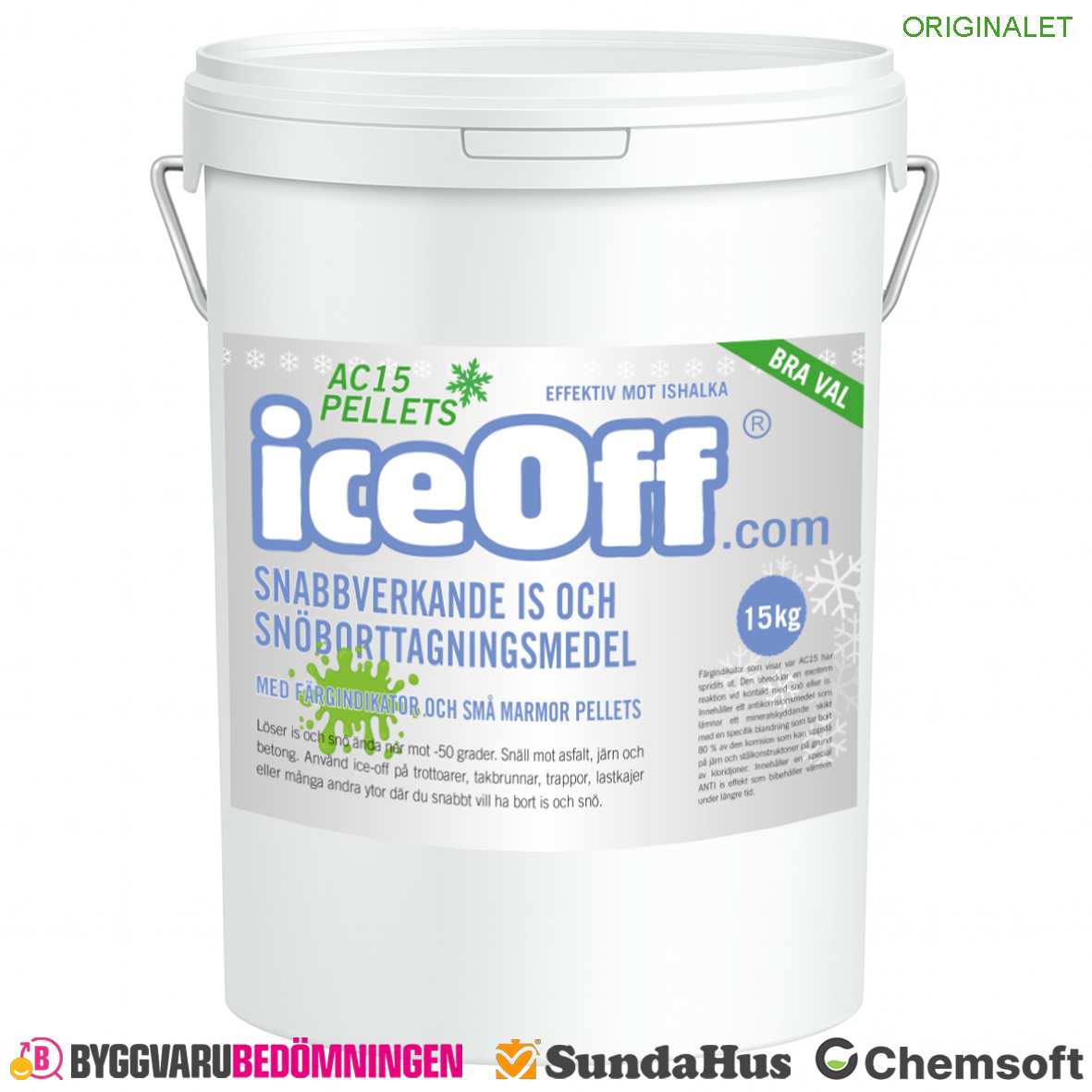 IceOff AC15 Pellets - Högpresterande is- och snöborttagningsmedel med färgindikator och halkskydd