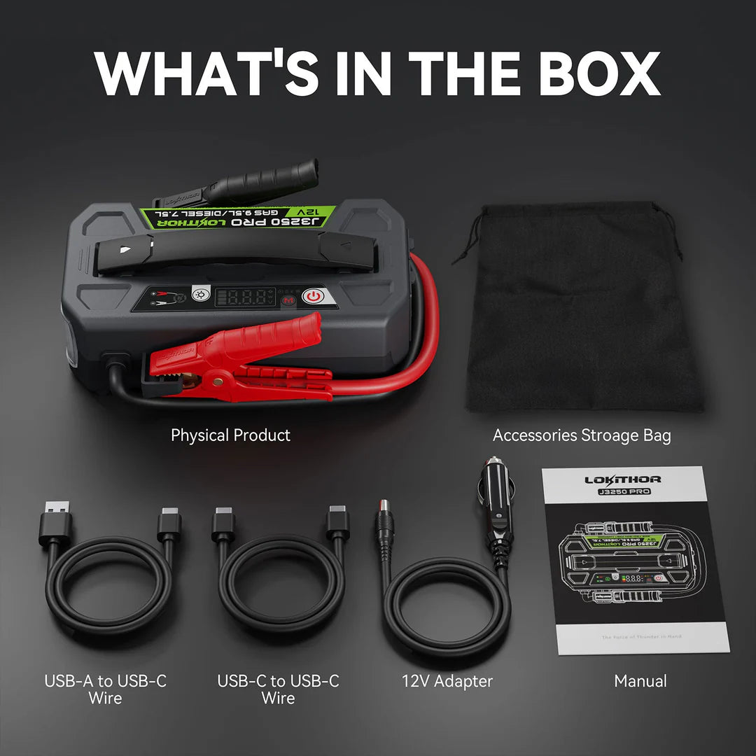 Lokithor J3250 PRO – Kraftfull Jump Starter med 3250A och LiFePO₄-teknologi