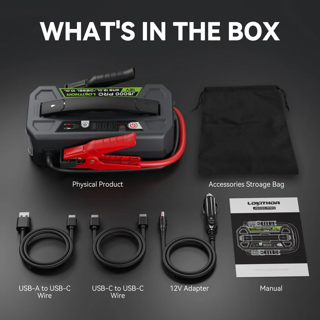 Lokithor J5000 PRO – Extremt kraftfull Jump Starter med 5000A för stora motorer