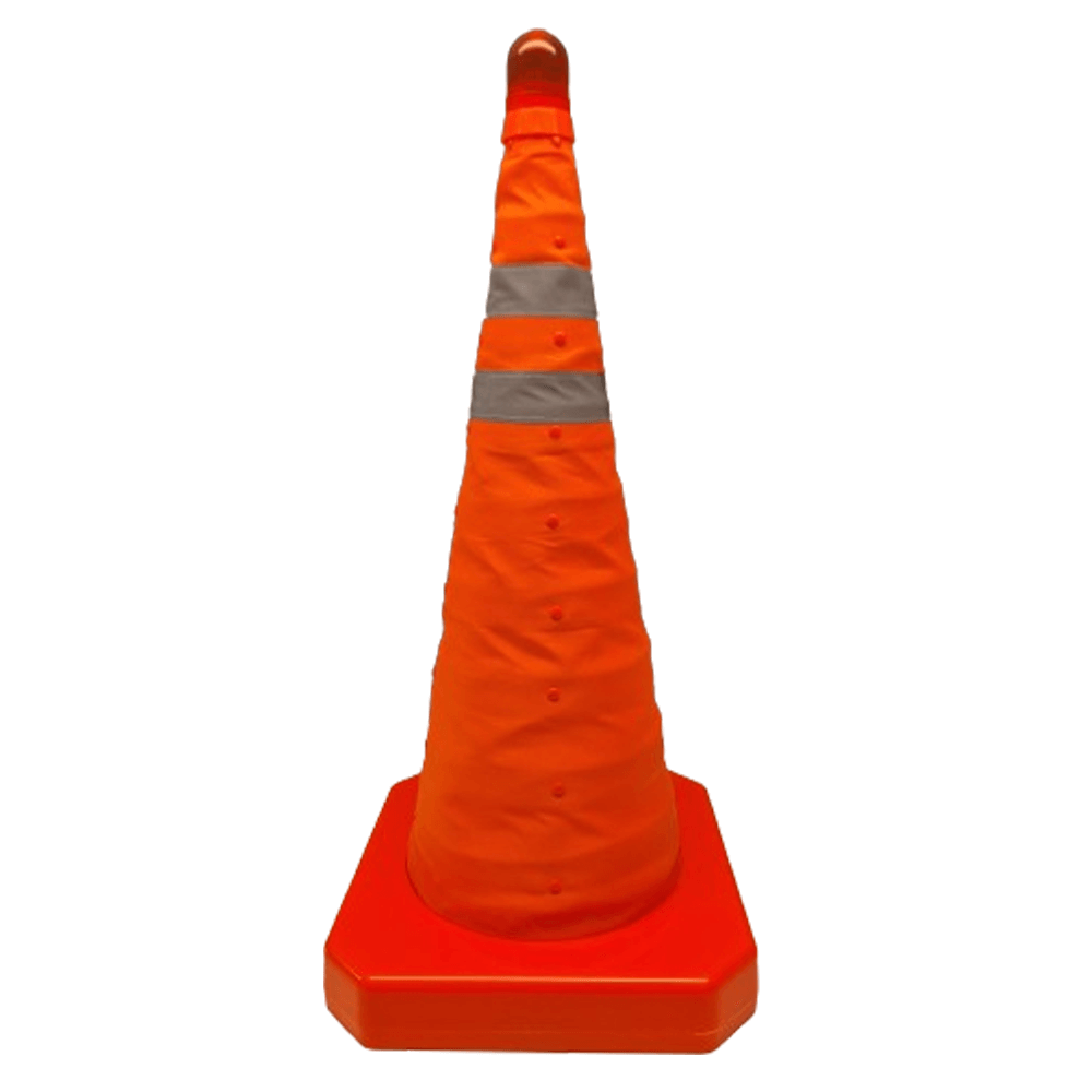 Expandable stable cone with integrated warning light