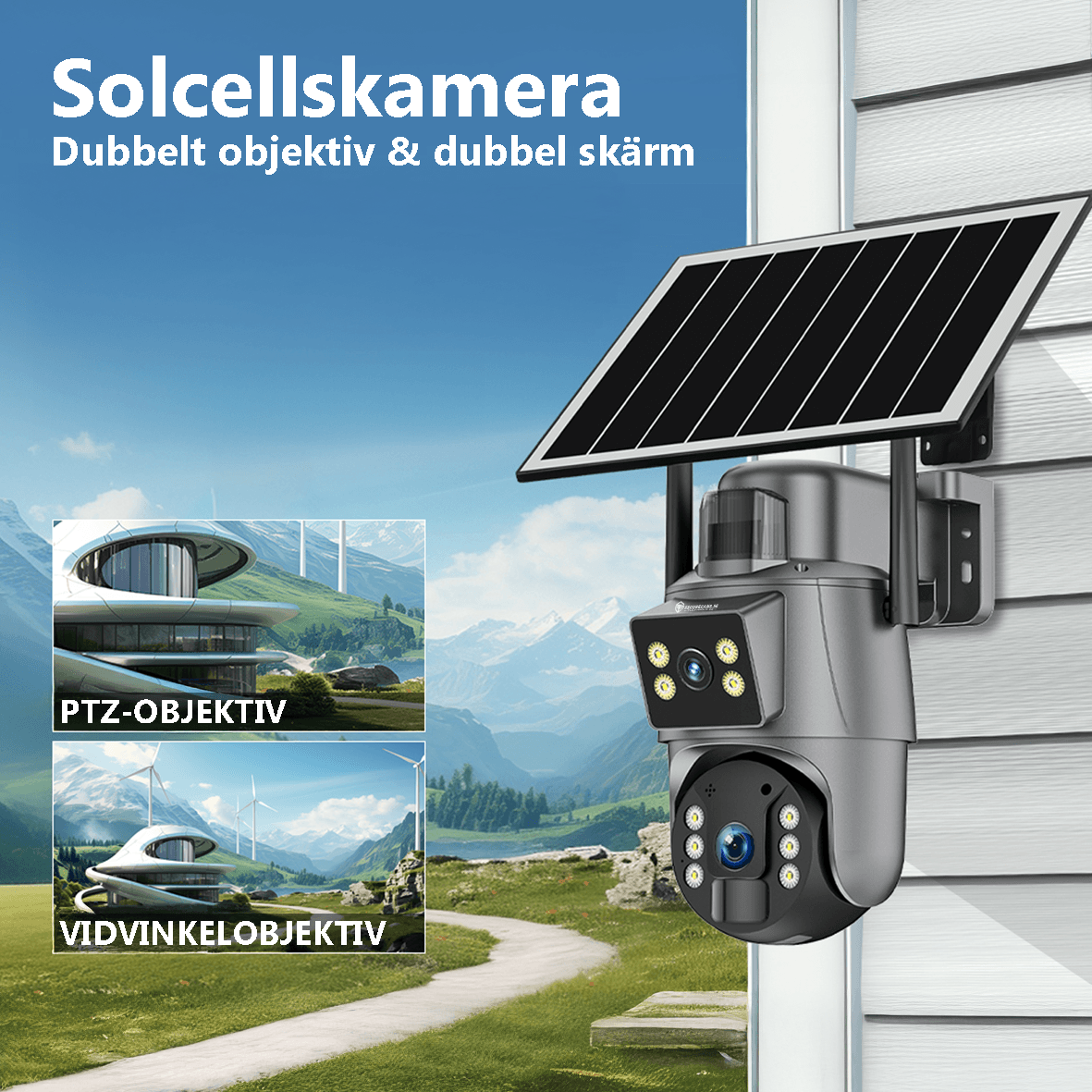 Soldriven Övervakningskamera med Dubbel Lins LS-4GS22 (4G) - Securecams