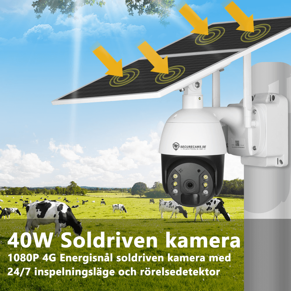 Soldriven Övervakningskamera 20W 3MP 4G